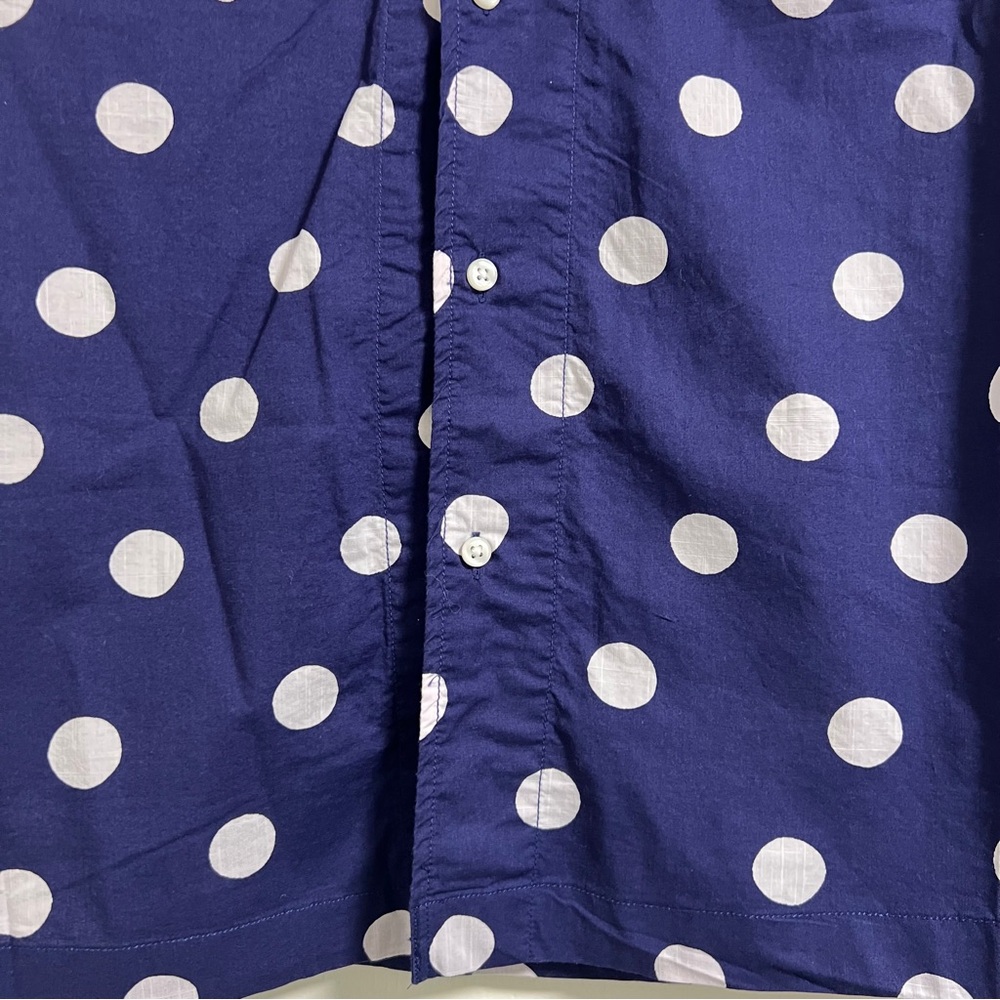 J.CREW Mens Short-sleeve Slub cotton camp collar shirt in Blue Polka Dot, Medium - Picture 5 of 12